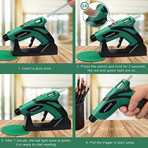 Hoteche Cordless Hot Glue Gun Usb Rechargeable Fast Preheating Hot Glue Gun Automatic Power-Off Glue Gun With Glue Sticks For Arts, Crafts, Diy And Quick Home Repairs #TOP5