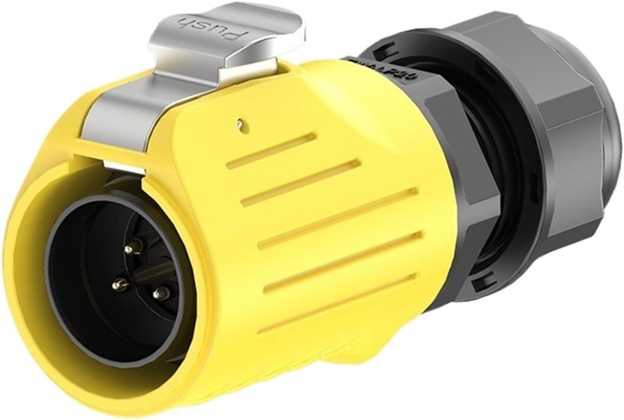Plastic male end welding waterproof aviation EW-LP20 flange plastic 2-9 core welding yellow LED screen power industrial connector(EW-LP20S-7P 10A)