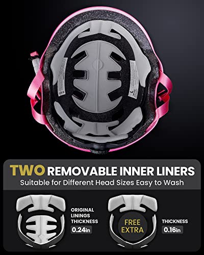 Image of OutdoorMaster Skateboard Bike Helmet for Adult,Youth and Kids | Two Removable Liners Ventilation Certified Multi-Sport Helmet for Scooter Cycling Roller Skating Ebike