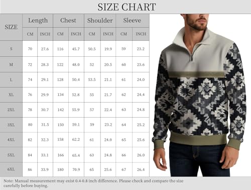Pullover Sweatshirts for Men Quarter Zip V Neck Long Sleeve Retro Print Casual Funny Style Graphic Plus Size Tops3