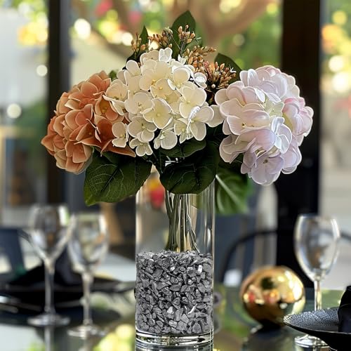 Image of 0.81 LB Candle Holder Mini Rocks,Small Gravels Stones,Silver,3-7mm | Vase Fillers,Terrarium Succulent Planter Soil Cover Decor Pebbles,Aquarium Fishbowl Granule,Crushed Glass
