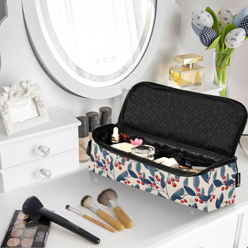Berries Green Leaves Marble Hair Tools Travel Bag Heat Resistant Mat for Irons Straighteners Curling Iron Hair Care Accessories Portable Organizer Bag miniatura 7