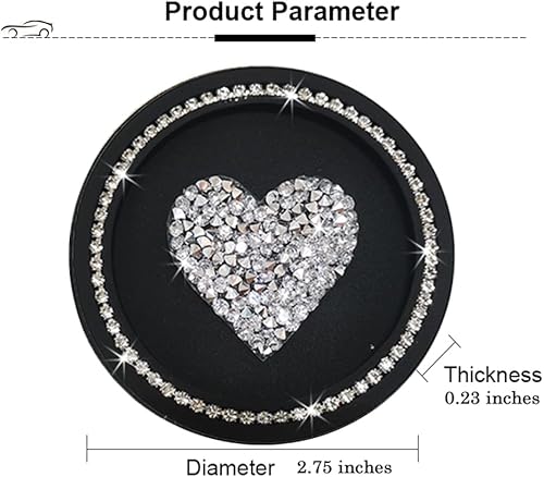 Miniatura 4 de Juego de 2 posavasos de automóvil con diseño de mariposa y 1 anillo rosa para cubierta de botón de arranque para mujer, accesorios de automóvil