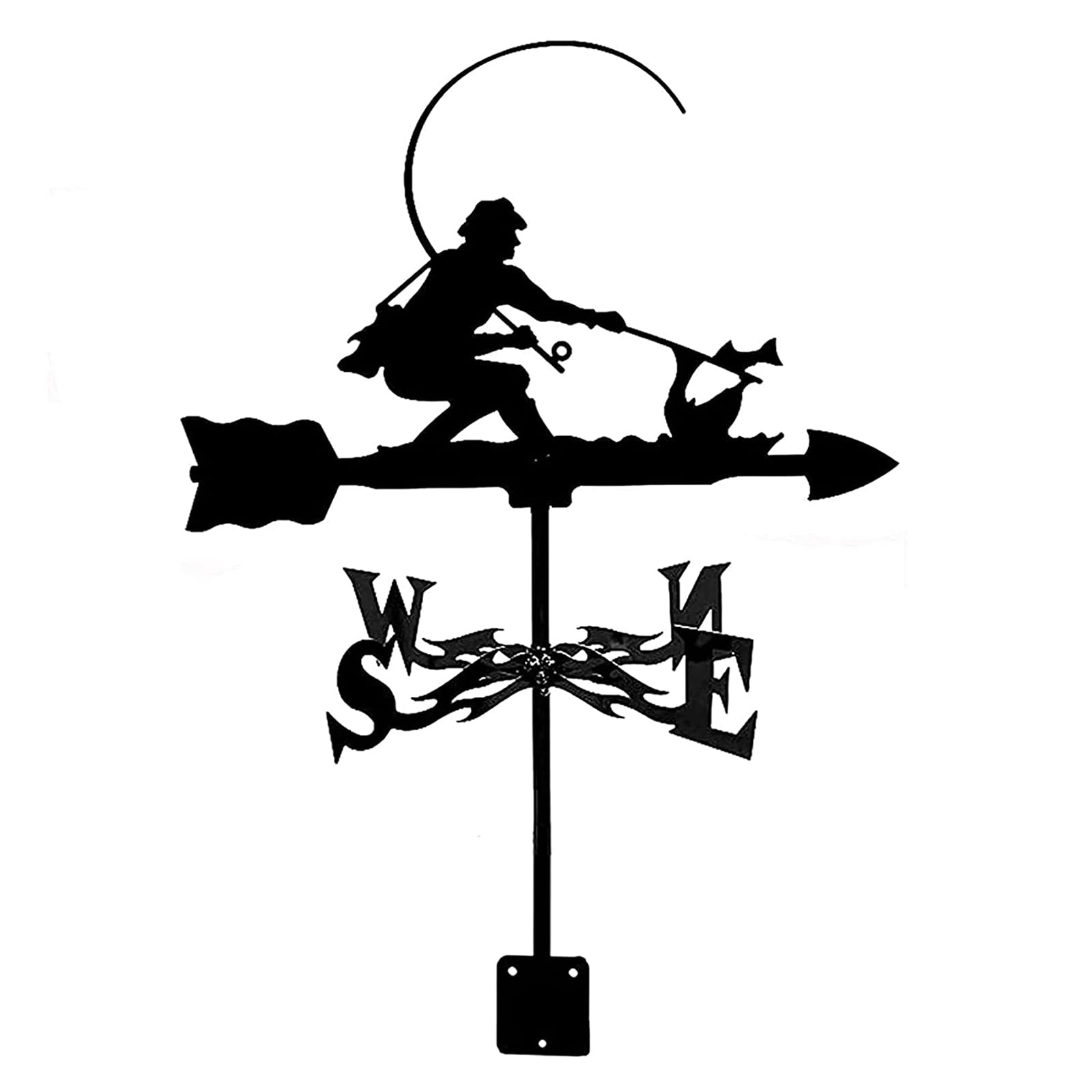 WIQUYBML Weathervane Fisherman Wind Direction Indicator Metal Vane Weather Garden Yard Ornament