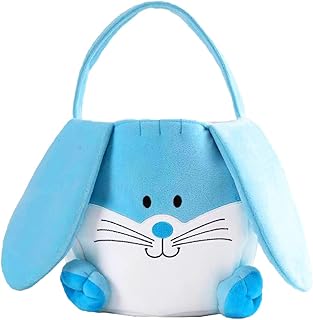 Large Easter Basket for Kids, Giant Easter Basket for Boys Easter Egg Basket Easter Bucket Cute Easter Basket Large Bunny Easter Basket, Blue Easter Basket with Handle, Big Easter Basket Bag