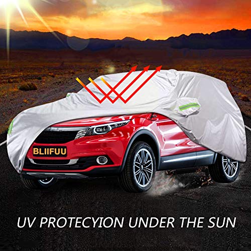 Bliifuu Car Cover,SUV Protection Cover Breathable Outdoor Indoor for All Season All Weather Waterproof/Windproof/Dustproof/Scratch Resistant Outdoor UV Protection Fits SUV Car (190''Lx75''Wx72''H)