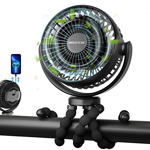 Image of Stroller Fan, Used As Power Bank, 42Hrs 8000mAh Rechargeable Battery Operated Fan, Small Clip On Fans For Baby Stroller, Car Seat, Bed, Golf Cart, Beach, Peloton Bike, Portable Fan for Travel, Camping