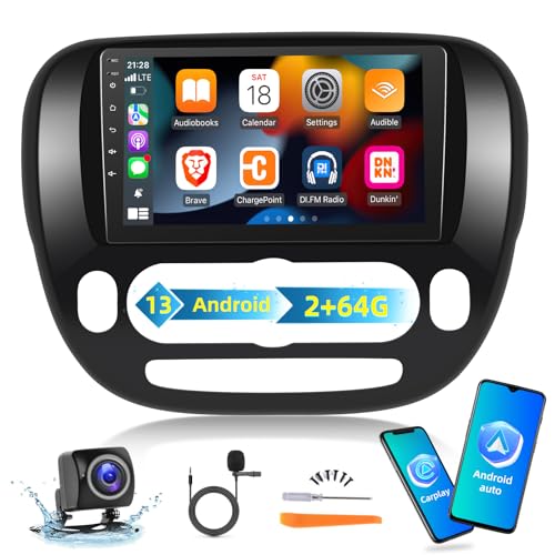 EKAT [2+64G] J[WI Kia Soul 2014-2017p (蓮A/Ĉ)A9C` Android 13 ^b`XN[KIA Soul XeIACarplay/Android Auto/EQI[fBI/SWC/Bluetoot