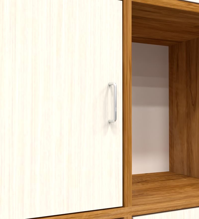 Image of SPECIALITY PANELS 8 Cube Bookshelf with Doors, Wood Bookcase Storage Organizer, 176x73x35 cm, Carpenter Assembly Provided