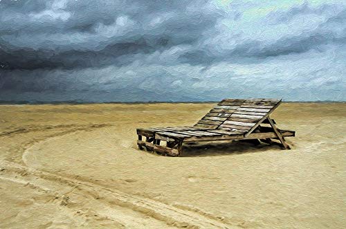 Lits de plage Ronald Bolokofsky affiche mer poster paysage déco 56x37cm