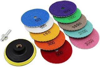OCR 10Pcs 3inch Diamond Polishing Pad Set Wet/Dry Polishing Wheel Set for Granite
