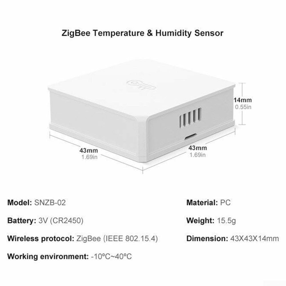 SPORTARC Capteur de température et d'humidité SNZB-02, capteur de température et d'humidité Smart Home Remotel Monitor, pour SNZB02 pour maison intelligente, installation facile et rapide