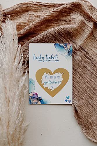 Image of Joli Coon Will You Be My Godfather Scratch Off Card with Envelope - Godfather Proposal Card - Will You Be My Godfather Gift Idea