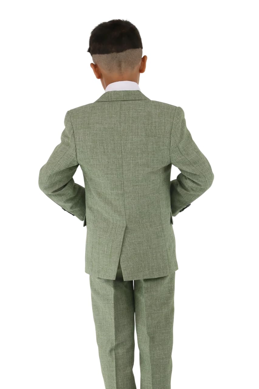 Traje Formal Texturizado de 8 Piezas para niños, Corte Ajustado, para pajes, Bodas, comuniones, de 1 a 16 años
