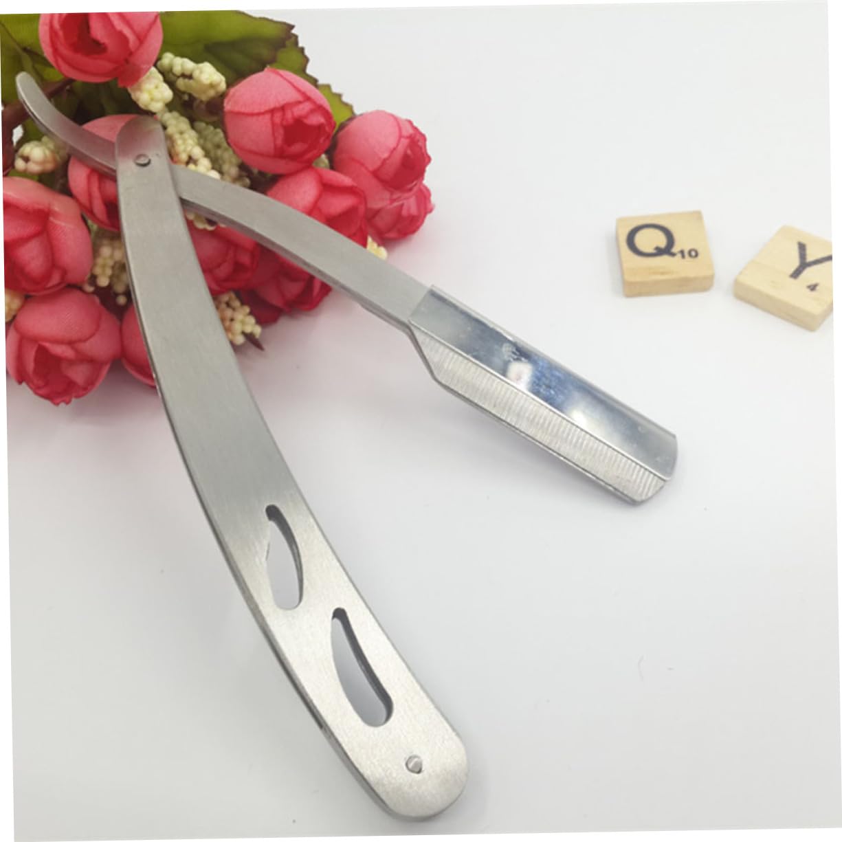 MERRYHAPY Stainless Steel Barber Men's Shaving for Beard Sideburns Fine Hair Manual for Men Barber Tool Silver