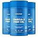 OMAPURE Pharmaceutical Grade Omega-3 Fish Oil (3 Bottles; 120 softgels) | Made with IFOS 5-Star Certified Fish Oil - Tested for Purity, Potency, Radiation, and Freshness