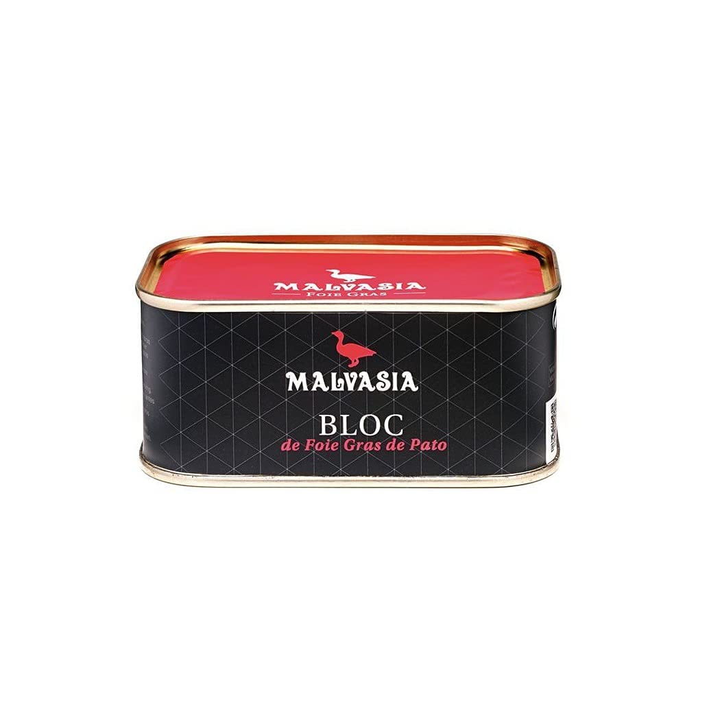 MALVASIA Lote Gourmet para Regalar, Caja Regalo Foie Gras Entero Mi-Cuit 250 gr y Bloc de Foie Gras de Pato, Elaboración Tradicional, Ideal para Ocasiones Especiales, Sin Gluten, 190 gr