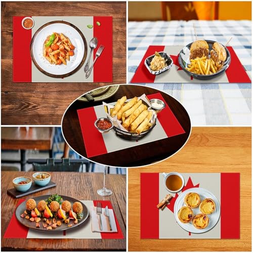 Sets de table drapeau canadien pour repas en intérieur et extérieur