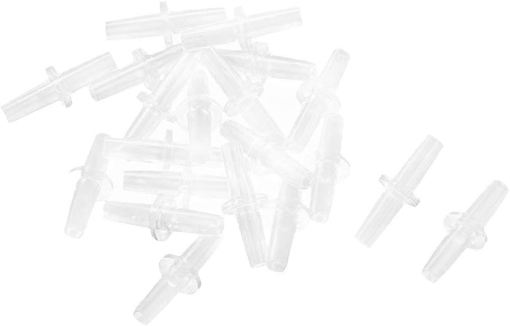 XMHF Plastic Aquarium Air Tube Pipe Pump Valve Connector Inline Tubing Straight 100pcs