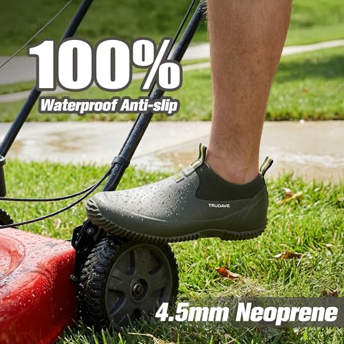 Image of Trudave Garden Shoes for Men & Women, Waterproof Rubber Shoes with 4.5mm Neoprene, Womens Rain Boots for Gardening,Size 6-13
