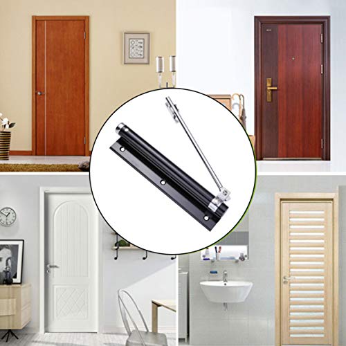 Closer Self Closing Door Hinges Automatic Door Closer Hinge Buffer Punching Spring Door Closer Easy Installation Home Use Aluminum Door Closer, Matte Black Screen Door Closer #TOP4