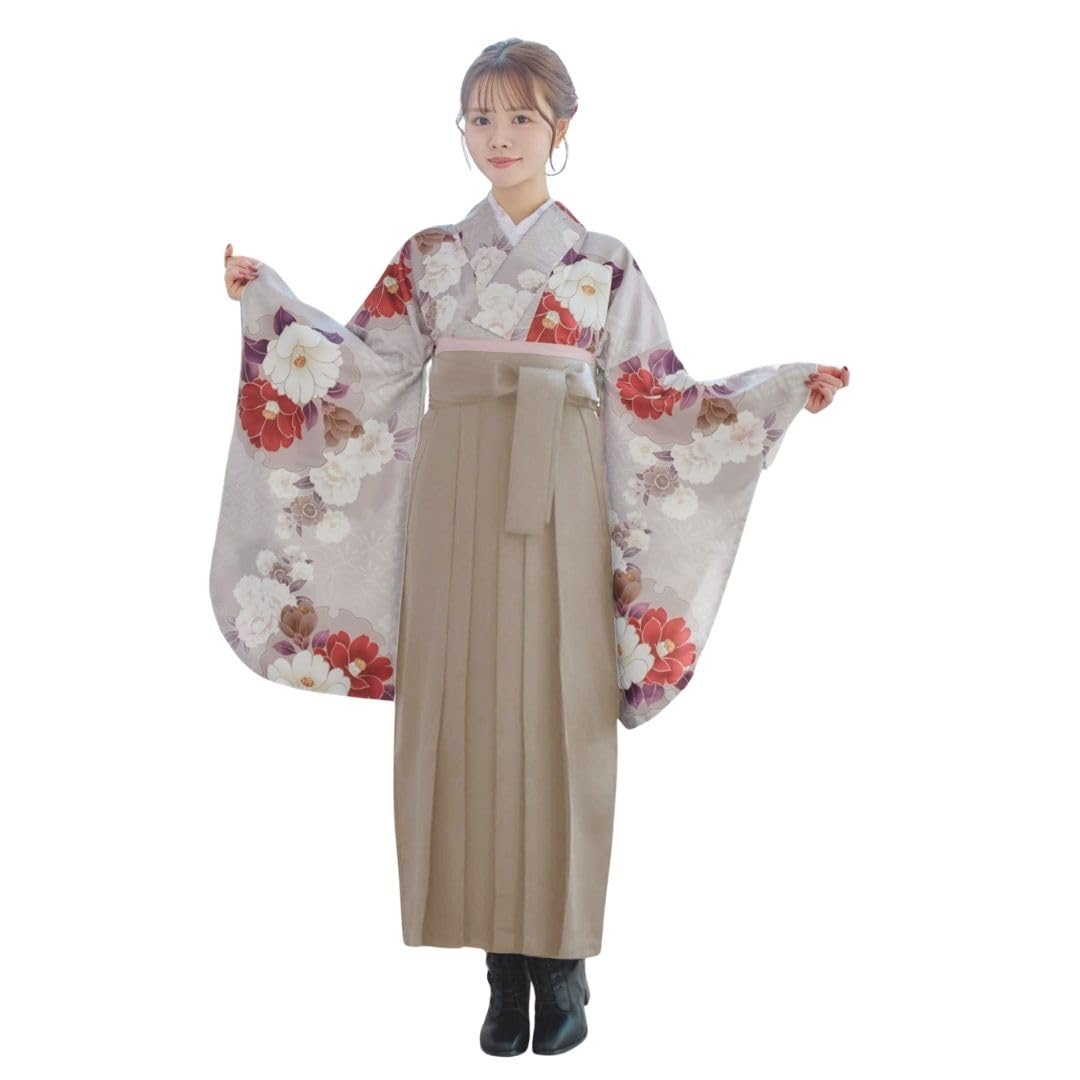 Amazon | [リラマシェリ] 袴 3点 セット 小学生 大学生 卒業式 椿 牡丹