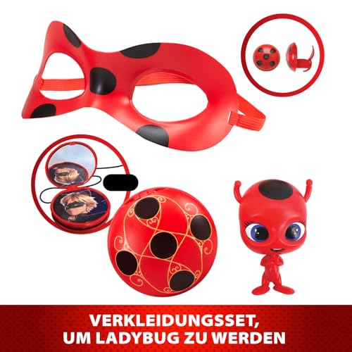 BANDAI - Miraculous Ladybug - Verwandlungsset - Ladybug-Kostüm - Box JoJo Maske Tikki-Ohrringe Kwami - Miraculous Kostüm und Zubehör - Spielzeug für Kinder ab 4 Jahren - P50604