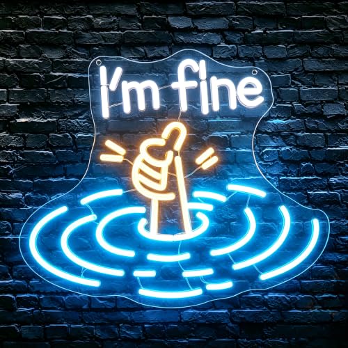 Image of I'm Fine Neon Sign for Wall Decor Dimmable Led Neon Lights Signs