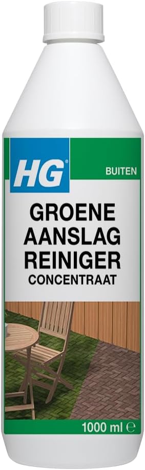 HG Groene Aanslagreiniger, Verwijdert Algengroei En De Grauwe Groene Sluier Van Terrassen, Paden, Daken, Muren, Planten Potten, Grafzerken En Meer - 1 liter (181100100)