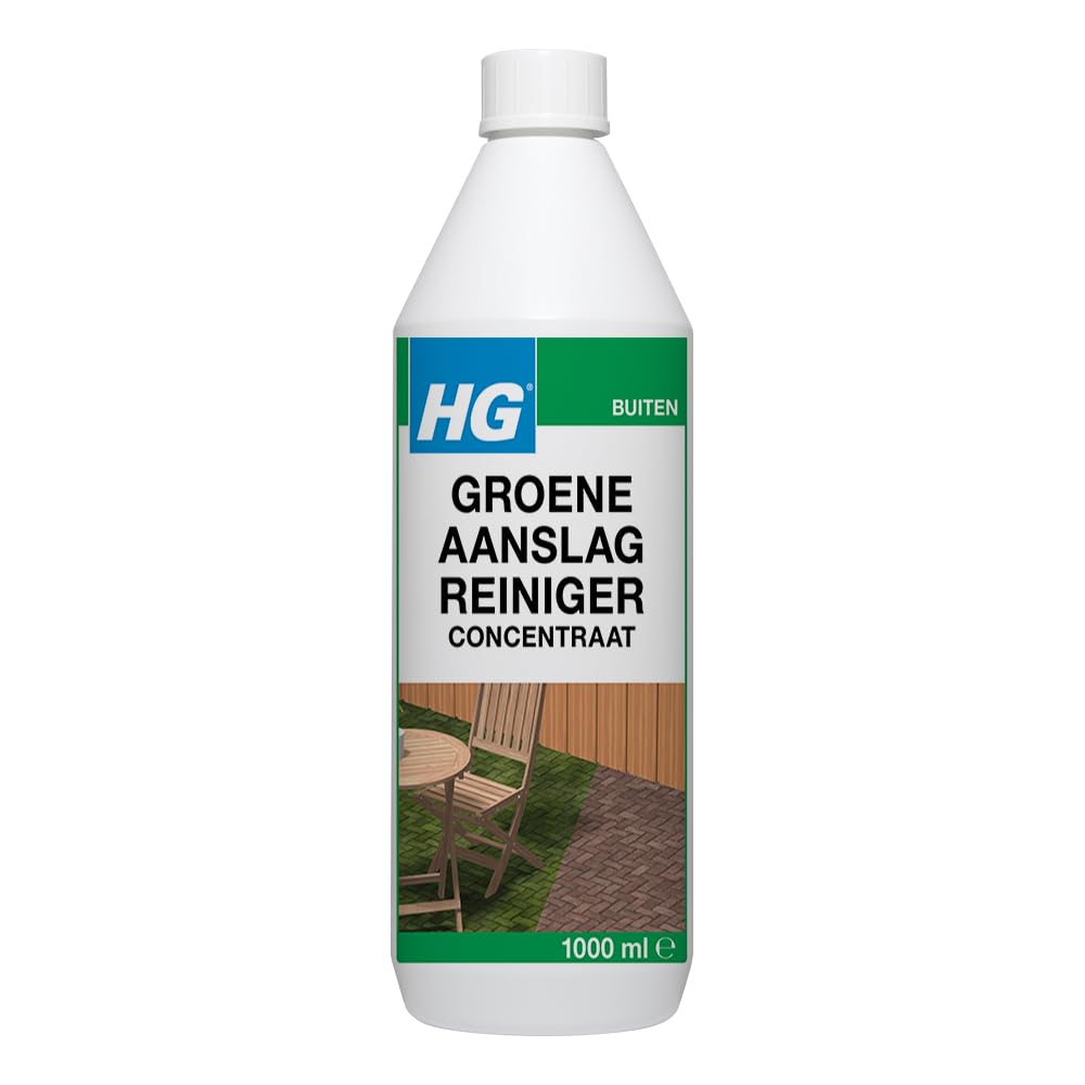 HG Groene Aanslagreiniger, Verwijdert Algengroei En De Grauwe Groene Sluier Van Terrassen, Paden, Daken, Muren, Planten Potten, Grafzerken En Meer - 1 liter (181100100)