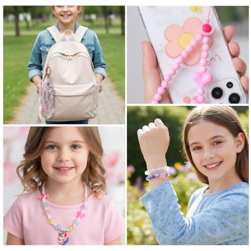 Image of PATPAT 2-Box DIY Bracelet Making Kit Colourful Beads for Bracelet Making, Craft Kit Gift for Girls Age 5-12 Years, 24-Grid Dreamy Beading Jewellery Making Materials Kit for DIY Necklace Jewelry
