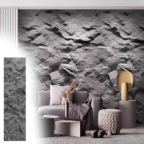 Pannello decorativo da parete 3D, pannelli acustici, grande rivestimento effetto roccia, per soggiorno o bagno, pannelli decorativi in PU con texture in pietra, 6 x 2,3 m