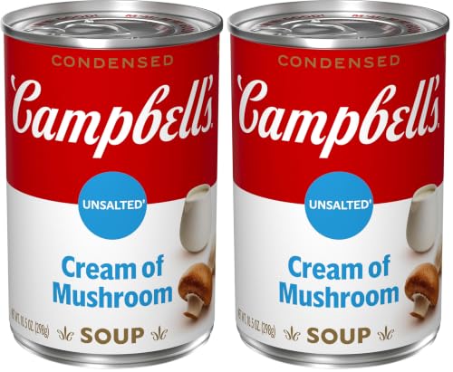 Image of Campbell's Condensed Unsalted Cream of Mushroom Soup, 10.5 oz Can (Pack of 2)