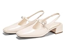 Womens Mary Jane Slingback Low Heels T Strap Chunky Heel Closed Toe Pumps Wedding Party Dress Shoes