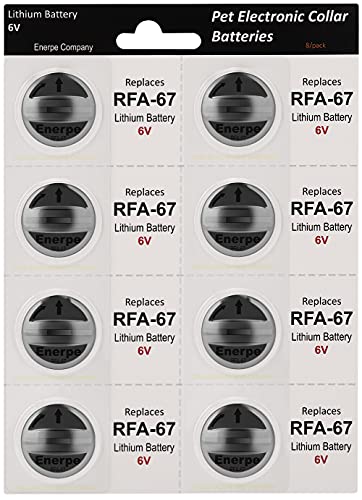 Enerpe RFA-67 RFA-67D-11 Lot de 8 batteries de rechange pour colliers électroniques PetSafe 6 V