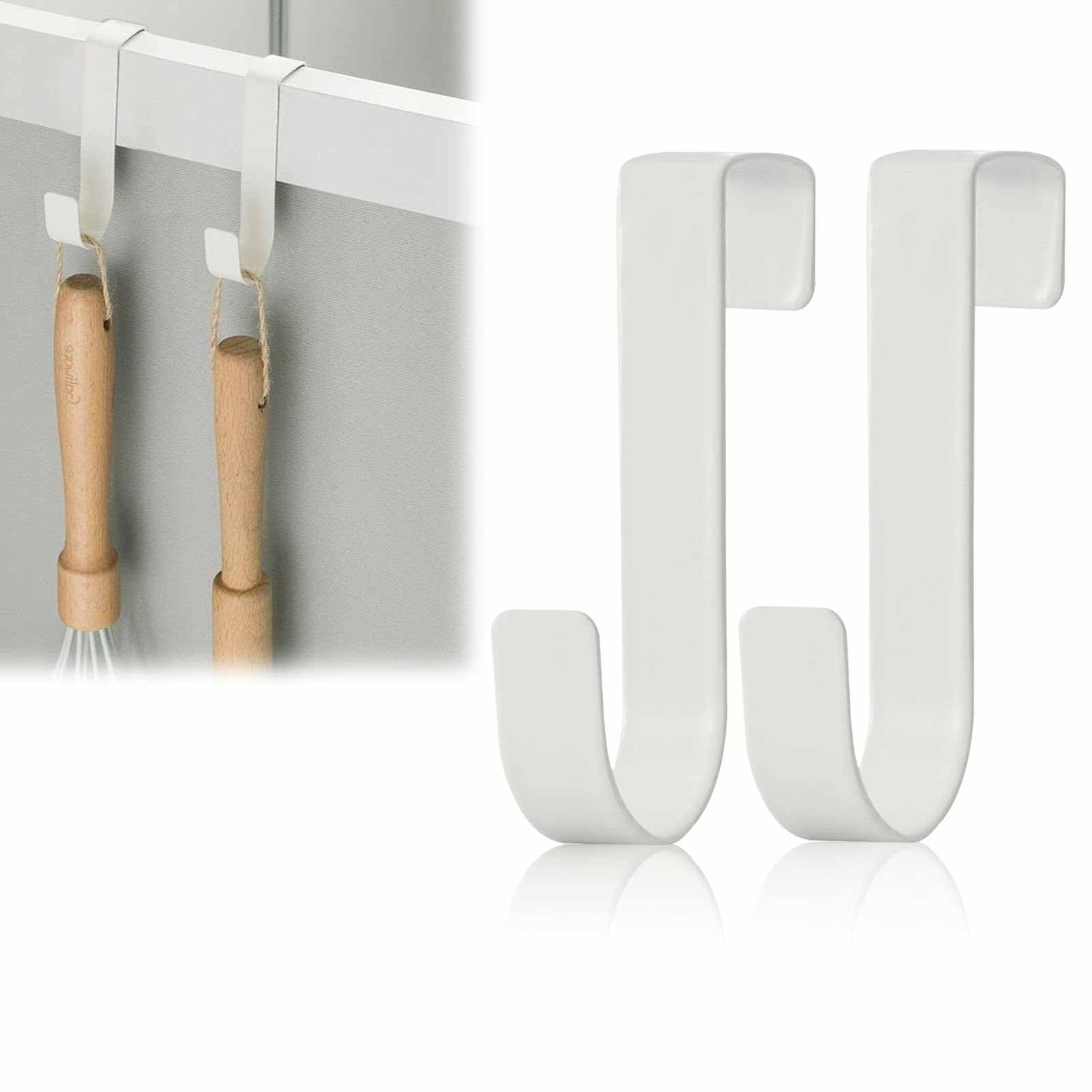 2-Pack White Over-Door Mounting Hardware - Multi-Purpose Organizers for Towels Garments & Seasonal Décor - Image 3