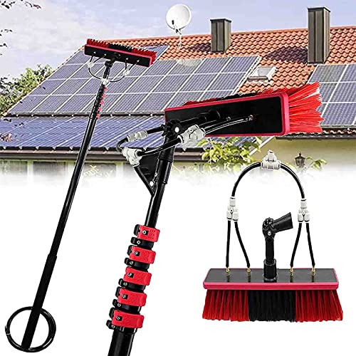 Ausziehbare Dachreinigungsbürste und Fensterabzieher-Set, 6 m lange wasserführende Stange für Solarpanel- und Fensterreinigung, Teleskop-Design für einfache Erreichbarkeit
