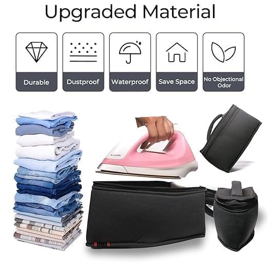 Image of Dry Iron's Storage Bag| Compact Travel Iron's Heat Resistant Storage Bag | Fast Heating Fabric Press Iron for Home, Dormitory, Office & Business Travel