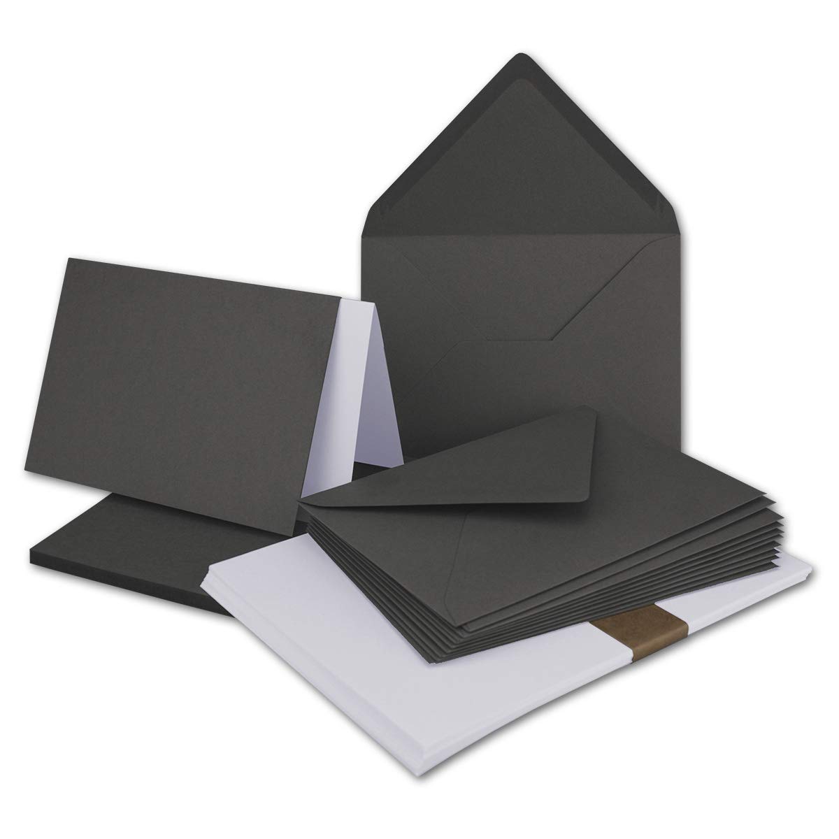 FarbenFroh by GUSTAV NEUSER 10x folding cards SET DIN A6/C6 with envelopes in anthracite grey, including insert