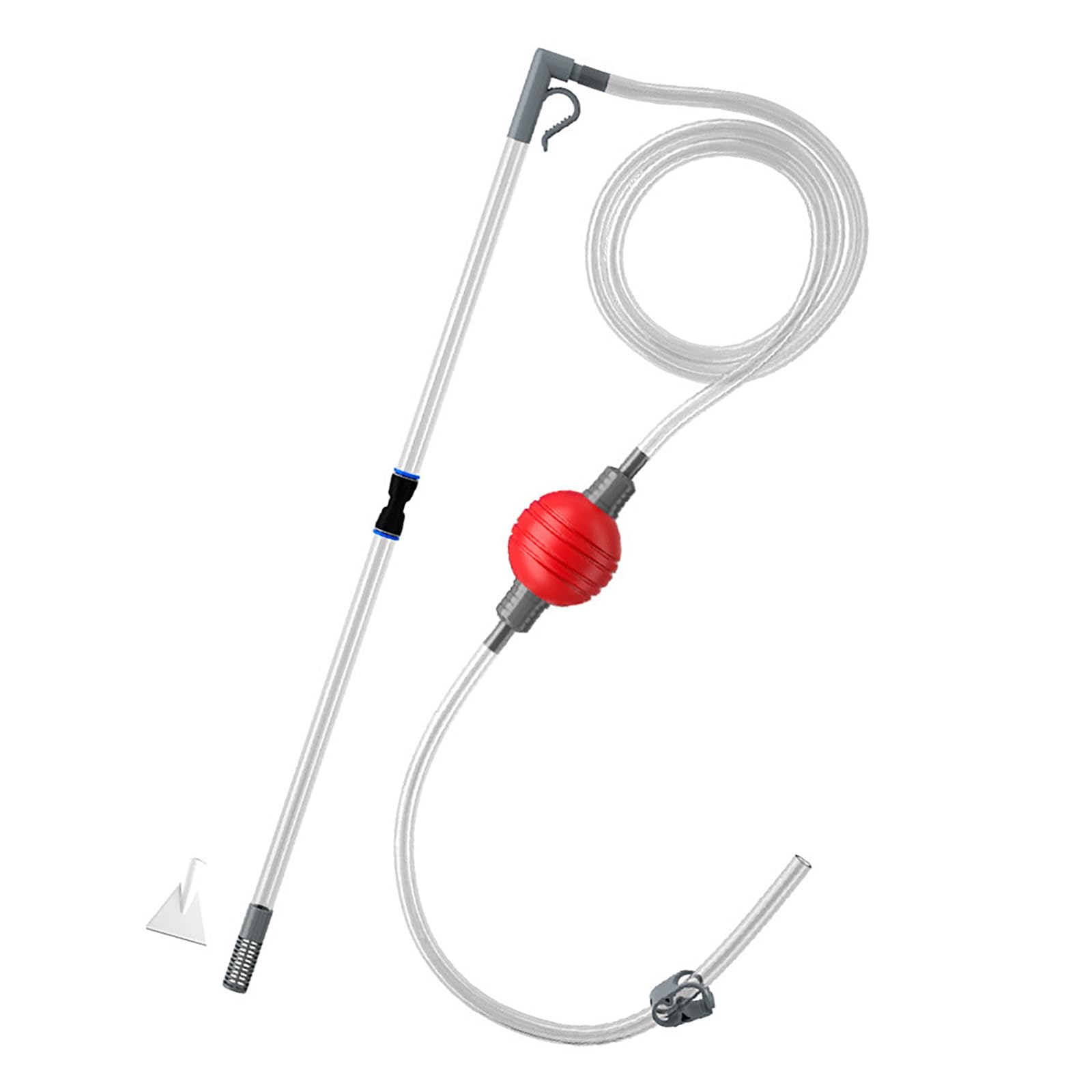 Manguera De Sifón Manual con Abrazadera Controladora De Manguera De Agua, Herramientas De Limpieza para Peceras, Aspirador De Sifón para Acuarios, Apto para Limpiar Grava y Arena(Red)