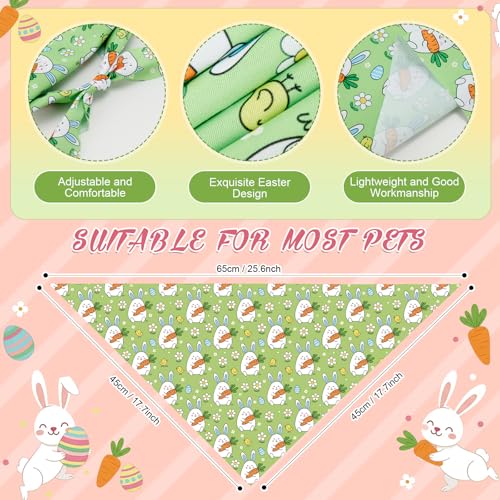 Image of Abbylike 50 Pcs Easter Dog Bandanas Bulk Bunny Egg Carrot Bandanas for Dogs Triangle Kerchief Bibs Scarf Set for Pet Easter Costume Photo Props Accessories Pet Shops, 25 Styles (25.6 x 17.7 x 17.7)