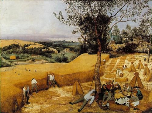 Affiche toile les Moissonneurs Bruegel au rendu portrait d'art haut de gamme