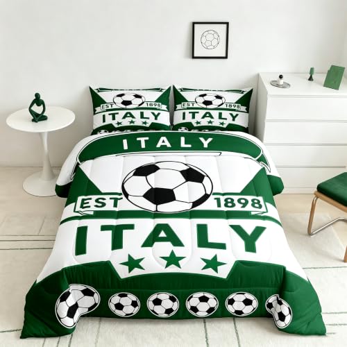 Image of Feelyou Football Soccer Comforter Set Queen Size Bedding Set