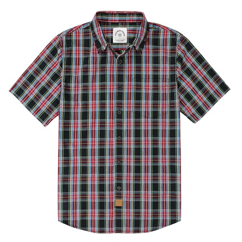 Image of Dubinik Mens Short Sleeve Button Down Shirts Soft Breathable Summer Vintage Regular Fit Lightweight Men's Casual Shirt