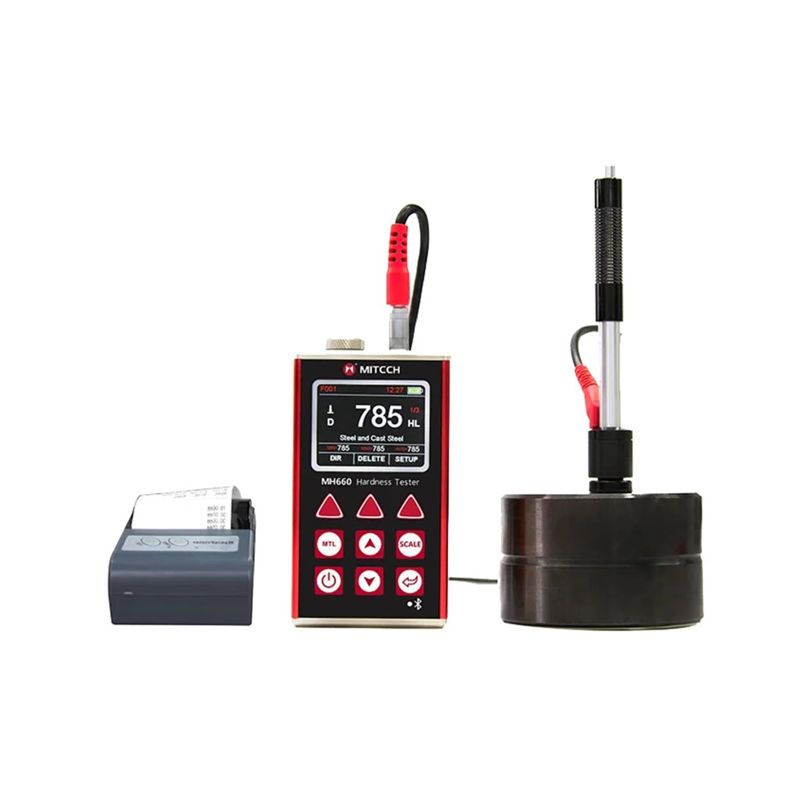 JVDDI MH660 Portable Leeb Hardness Tester Durometer Measuring Range 170~960HLD With Optional Bluetooth Thermal Printer(No printer)