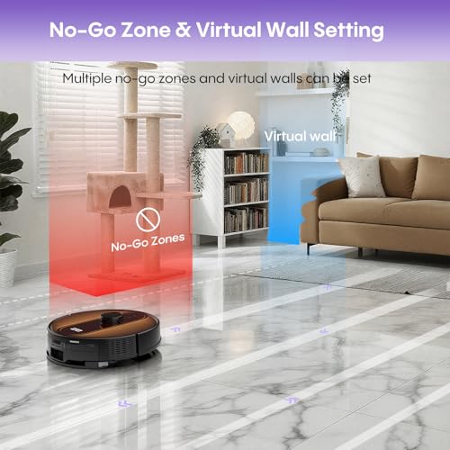 Image of Robot Vacuum and Mop with Mapping: 6000Pa Self Emptying Robotic Vacuum with LIDAR Navigation,3-in-1 Robot Vacuum for 90 Days Hands-Free Cleaning, Alexa /APP Control Ideal for Pet Hair Hard Floor Carpet