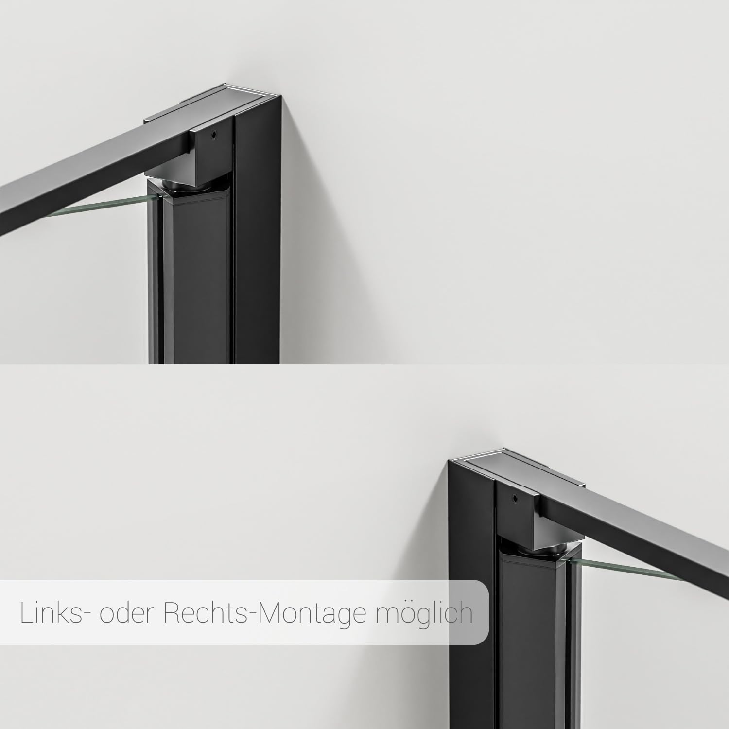 Bernstein Duschkabine EX416S 90 x 90 cm – ohne Duschtasse – ESG Echtglas, schwarzer Rahmen, Eckdusche mit Hebe-Senk-Mechanismus