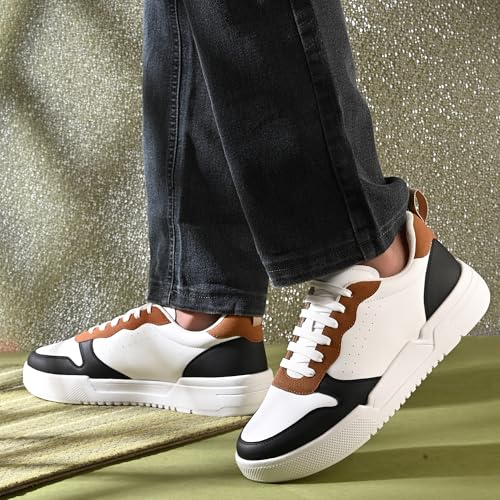 Image of Cruiser Men's Sneakers | Color Block Casual Shoes | Trendy Lace-Up Chunky Platform Trainer Shoes with Panel Design for Casual, College,Party,Outing,Travel, Streetwear & Daily & Everyday Wear(2662)
