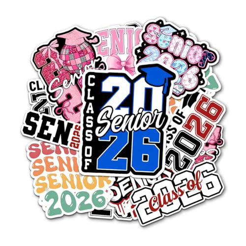 10Pcs-3" Senior 2026 Sticker Pack Cute Girly & Boy High School Sticker for Student 2026 Senior Stickers Graduation Class of 2026 Gift College Student Decoration for Laptop Bottle Tablet Case (S13)