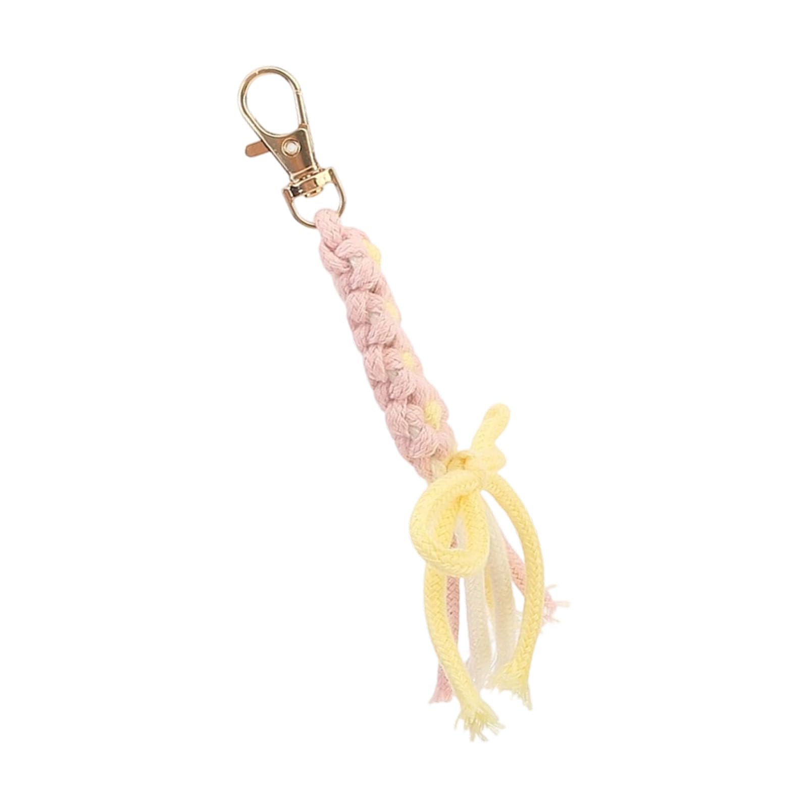 Maxtonser Craft Woven Fringe Keyring Bag Charm With Vibrant Colors Soft And Sturdy Cotton Materials Stylish Backpack Accessory